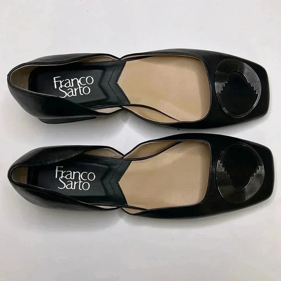 Franco Sarto leather L-Branza black elegant flats size 7.5m - Picture 2 of 7
